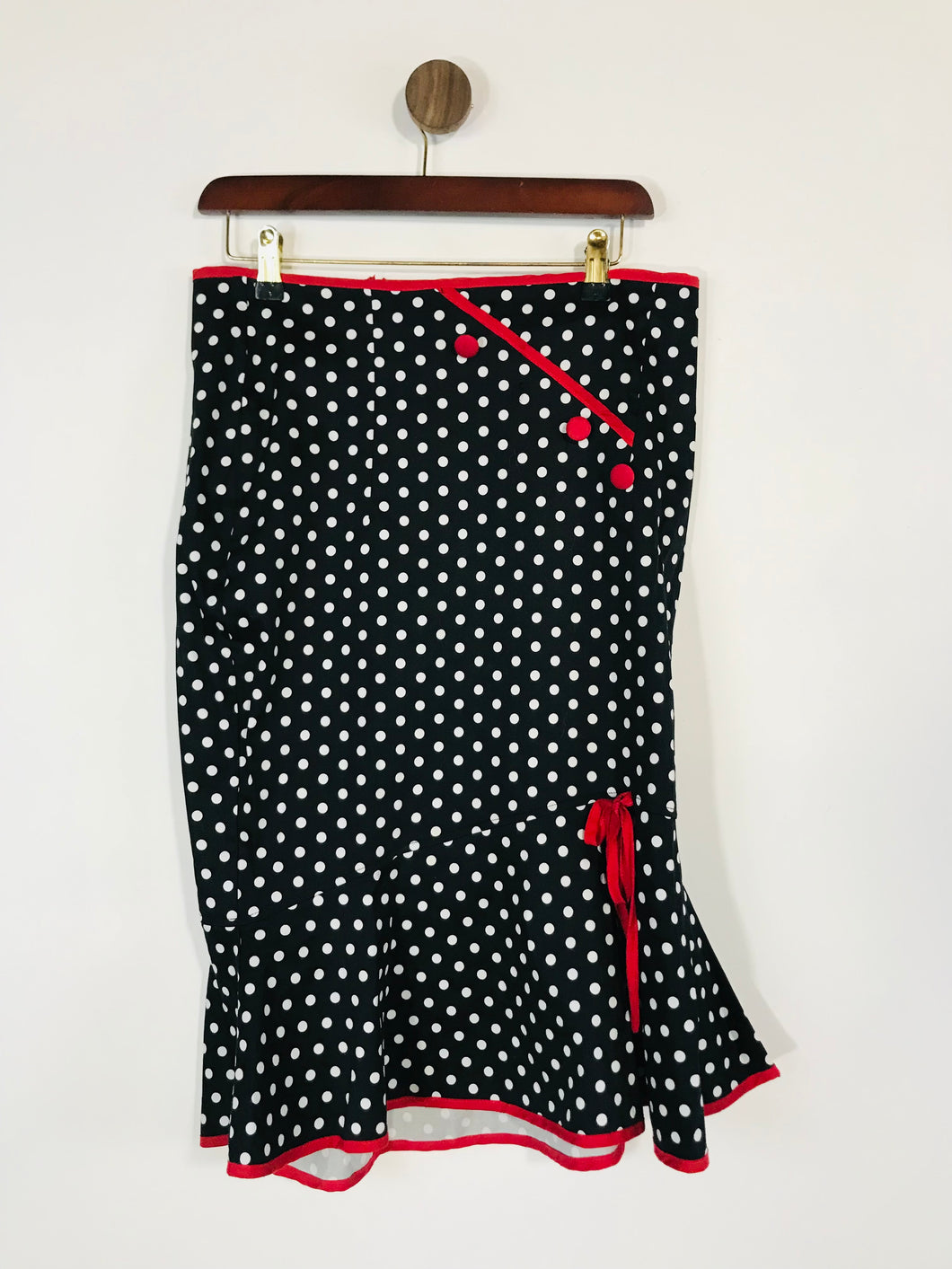 Joe Browns Women's Cotton Polka Dot Midi Skirt | UK10 | Black