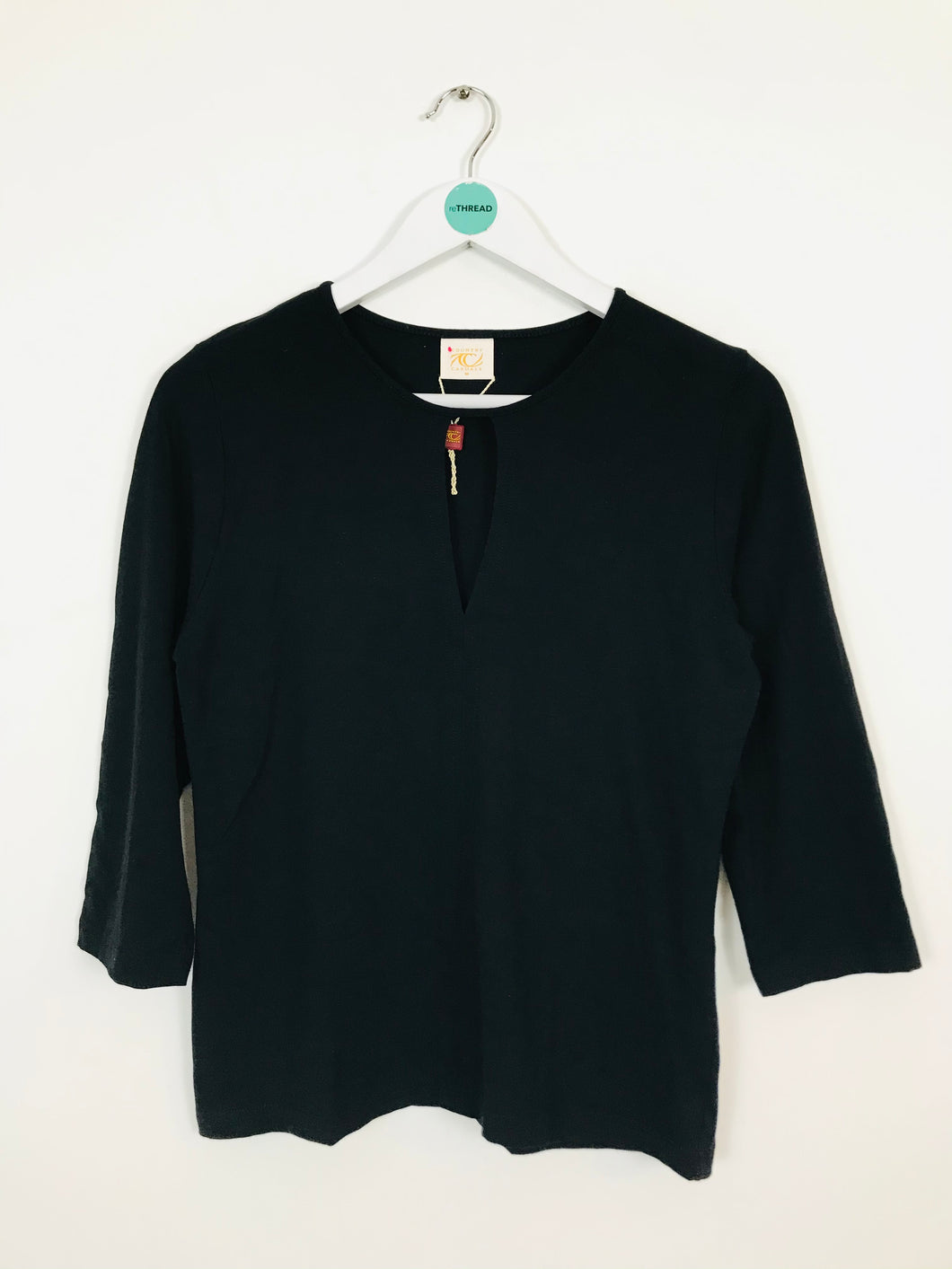 Country Casuals Women’s 3/4 Length Sleeve Top | M UK 10 | Black