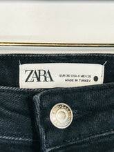 Load image into Gallery viewer, Zara Women&#39;s Distressed Hem Slim Jeans | EU36 UK8 | Black
