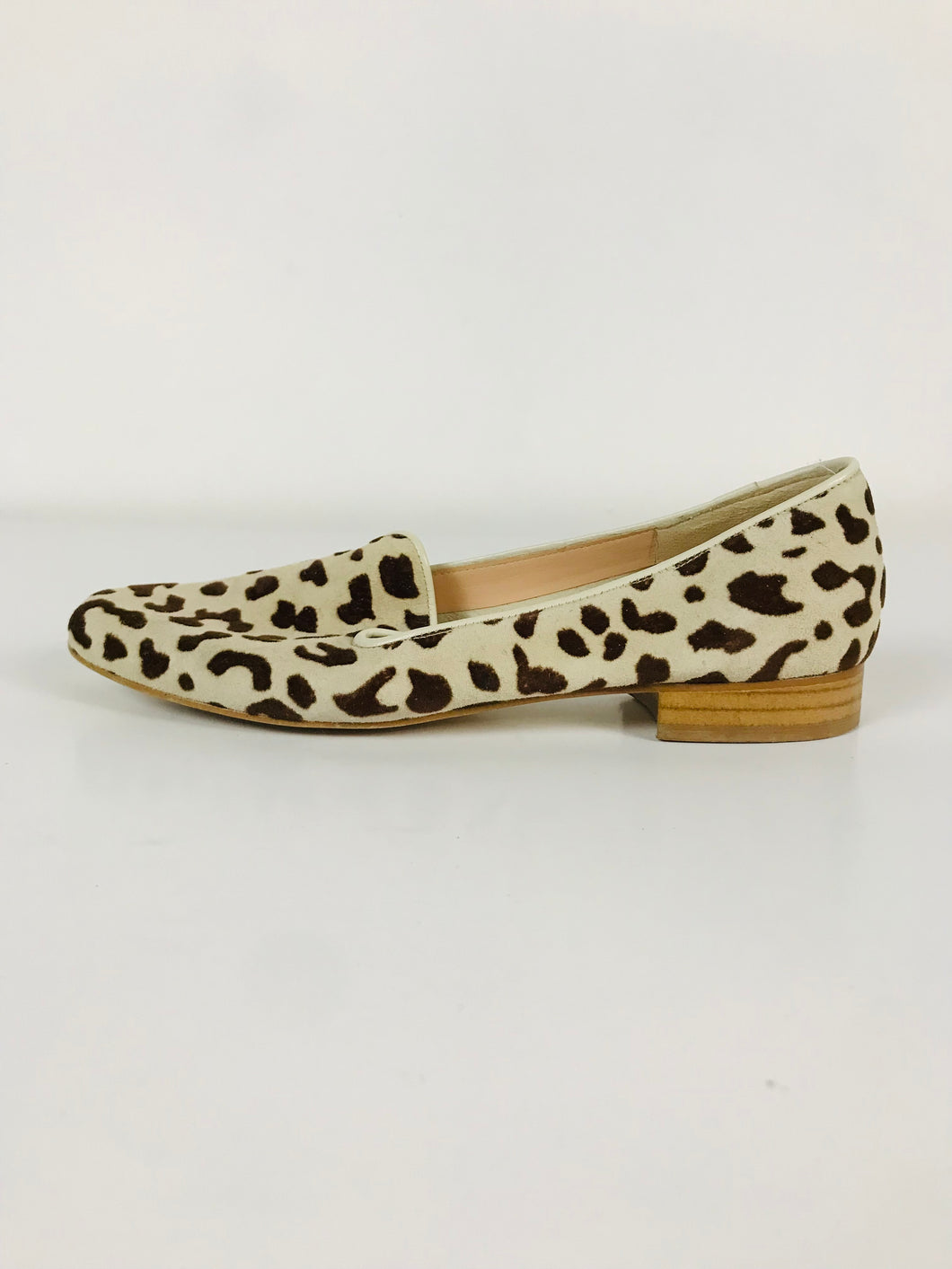 HB Espana Women's Leopard Print Suede Loafers | 38 UK5 | Beige