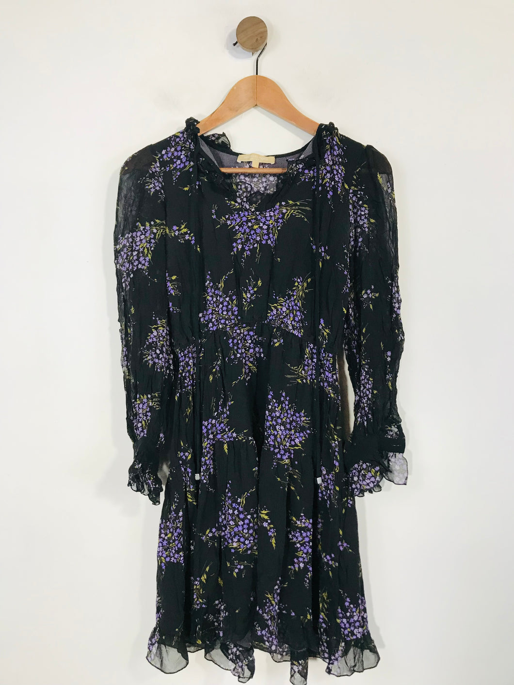Michael Kors Women's Silk Floral A-Line Dress | 2 | Black