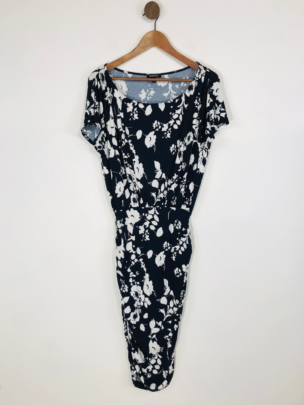 Baukjen Women's Floral Ruched Shift Dress | UK10  | Black