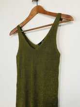 Load image into Gallery viewer, Mango Women&#39;s Shimmer V-Neck Vest | S UK8 | Green
