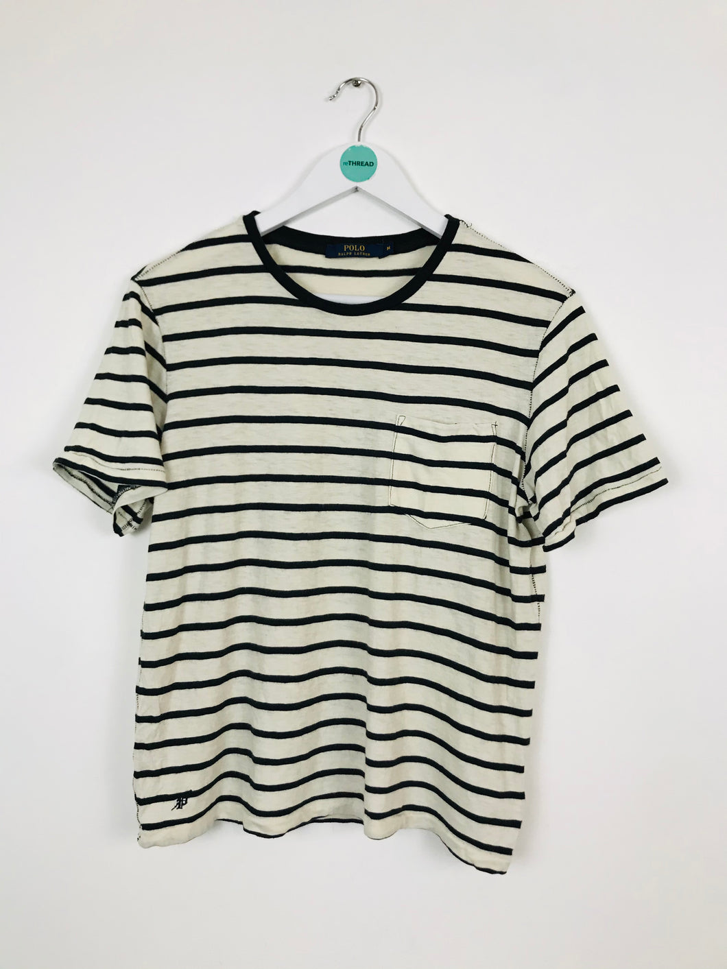 Ralph Lauren Womens Stripe T-shirt | UK10 | Black and cream