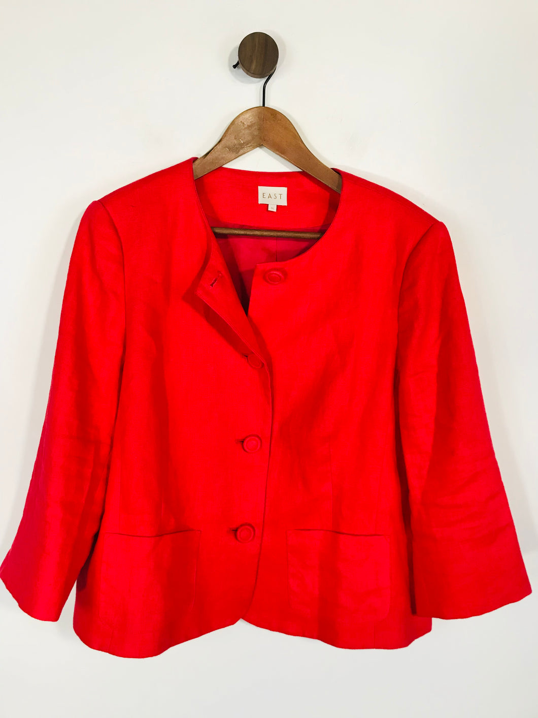 East Women's Linen Smart Blazer Jacket | UK16 | Red