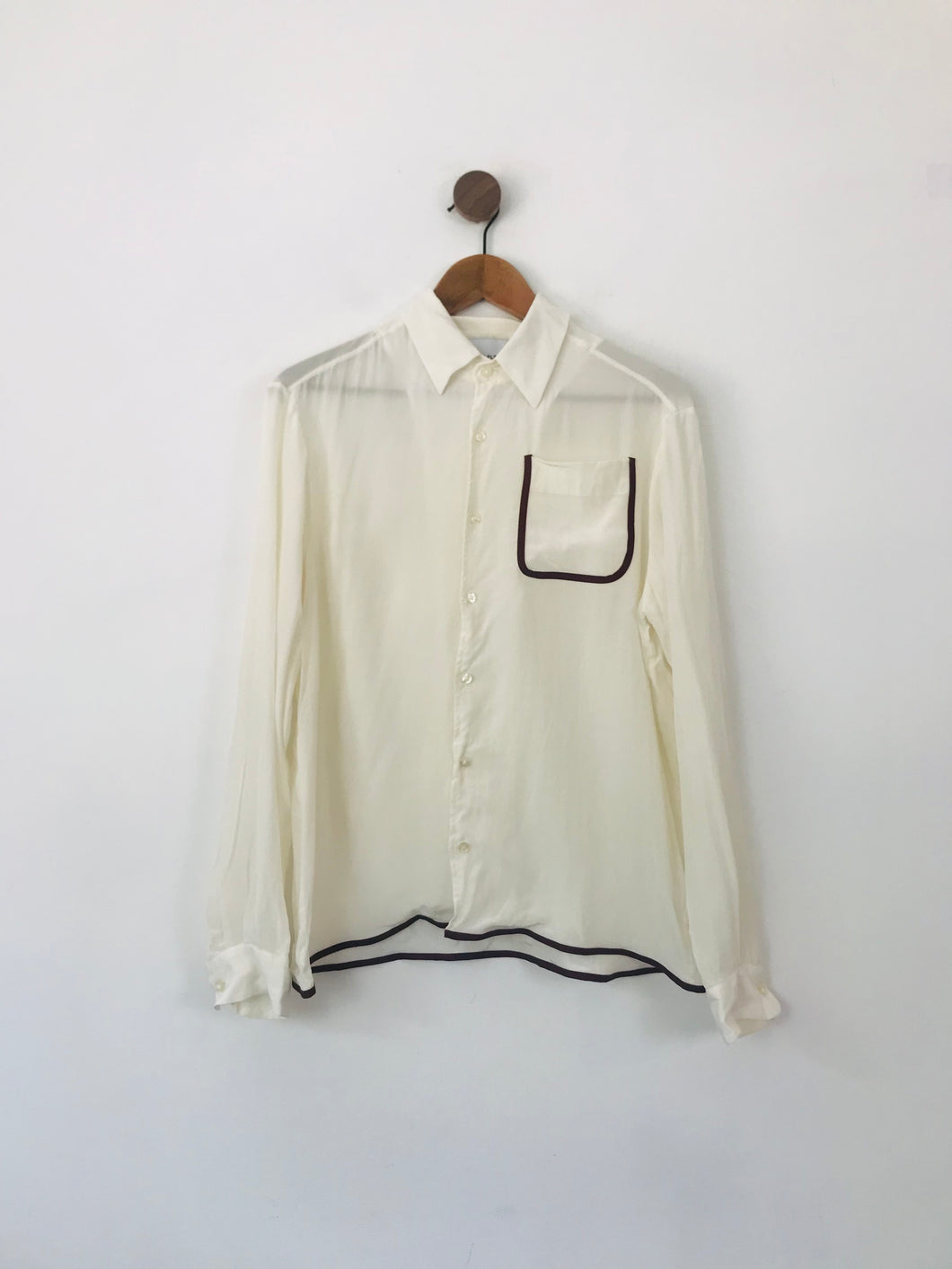 Daniel W. Fletcher Women's Silk Button Up Blouse  | L | White