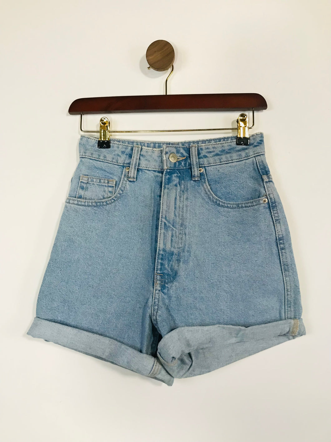 Zara Women's Denim Rolled Hem Hot Pants Shorts | XS UK6 | Blue