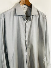 Load image into Gallery viewer, Balmain Men&#39;s Cotton Check Gingham Button-Up Shirt | XL | Grey
