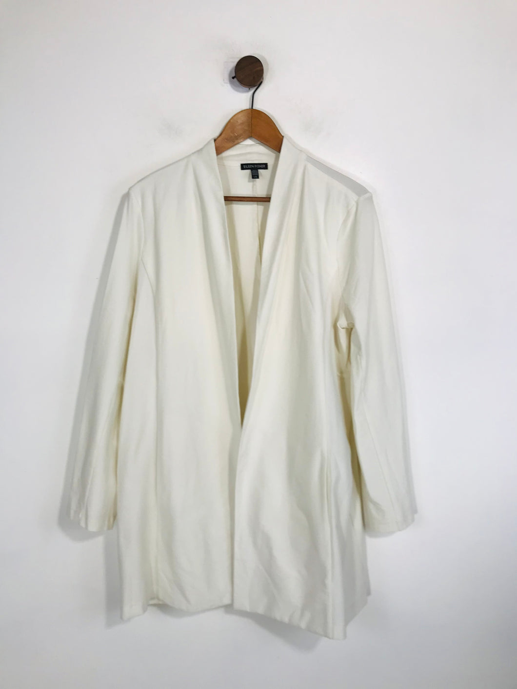 Eileen Fisher Women's Long Stretch Blazer Jacket | L UK14 | White