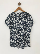 Load image into Gallery viewer, Boden Women&#39;s Silk Blend Floral Bird Blouse | UK16 | Black
