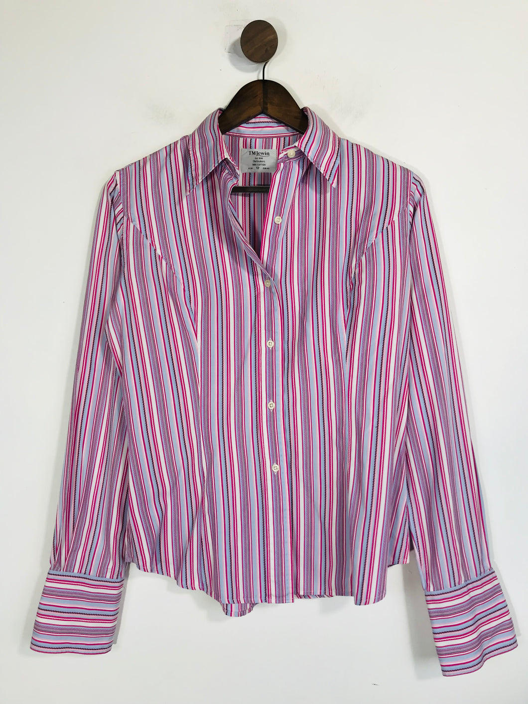 T.M. Lewin Women's Cotton Striped Button-Up Shirt | UK12 | Multicoloured
