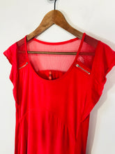 Load image into Gallery viewer, Karen Millen Women&#39;s Panelled Mesh T-Shirt | UK10 | Red
