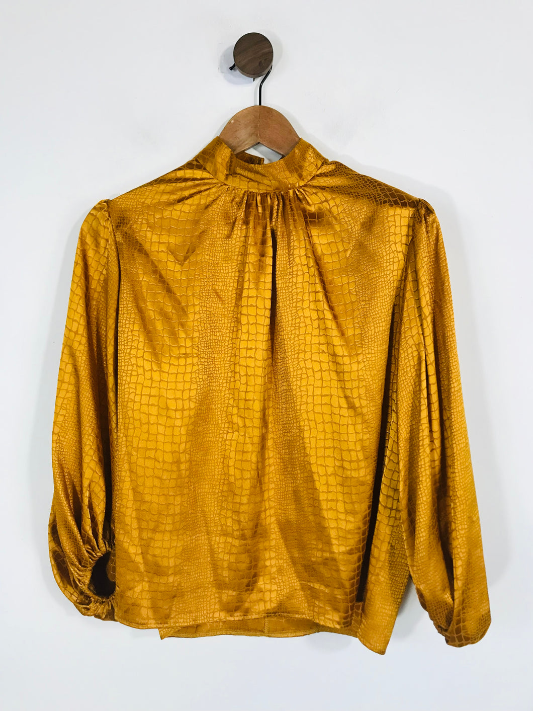 Zack London Women's High Neck Vintage Blouse | UK12 | Yellow