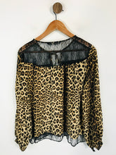 Load image into Gallery viewer, Zara Women&#39;s Leopard Print Lace Blouse | L UK14 | Multicoloured
