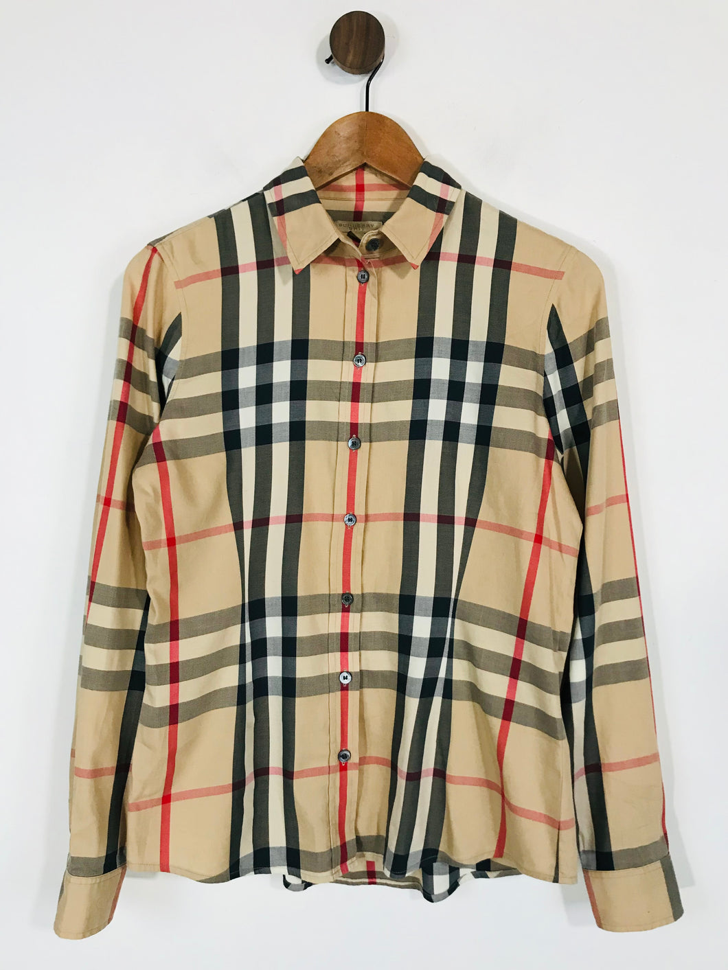 Burberry Brit Women's Nova Check Button-Up Shirt | S UK8 | Beige