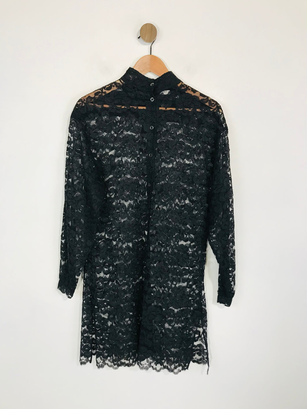 Jacques Vert Women's Lace Long Sleeve Shirt Dress | UK12 | Black