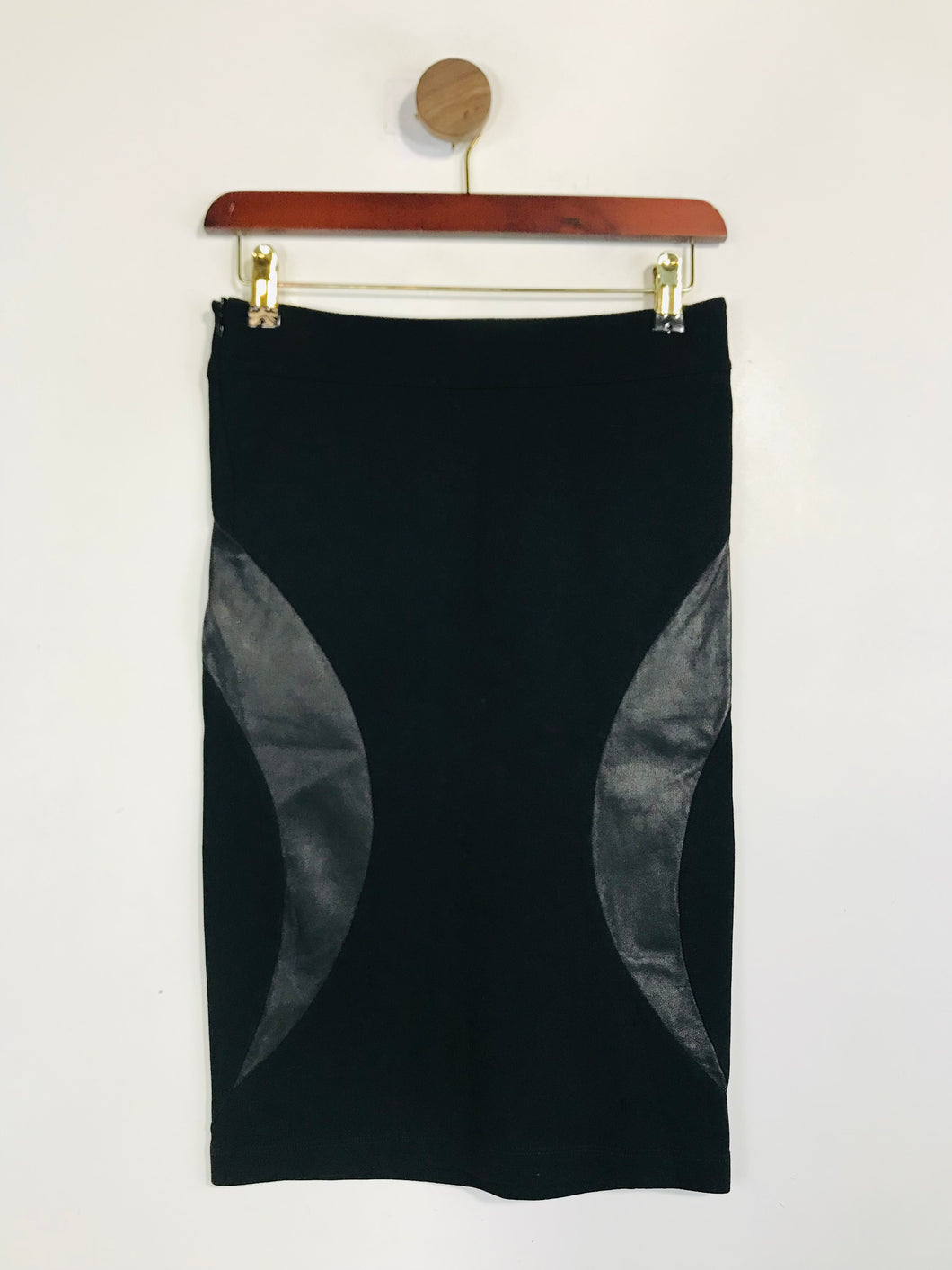 Alexander Mcqueen Women's Leather High Waist Pencil Skirt | S UK8 | Black