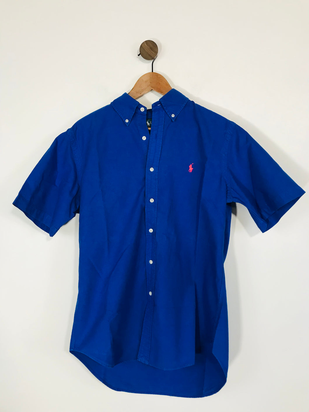 Ralph Lauren Women's Classic Fit Short Sleeve Button-Up Shirt | M UK10-12 | Blue