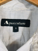 Load image into Gallery viewer, Aquascutum Women&#39;s Striped Button-Up Shirt | S UK8 | Blue
