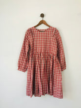 Load image into Gallery viewer, Olive Women’s Oversized Check Long Sleeve A-Line Dress | UK10 | Red
