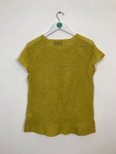 Load image into Gallery viewer, Fenn Wright Manson Women’s Short Sleeve Knitted Blouse | UK 14 | Mustard Yellow
