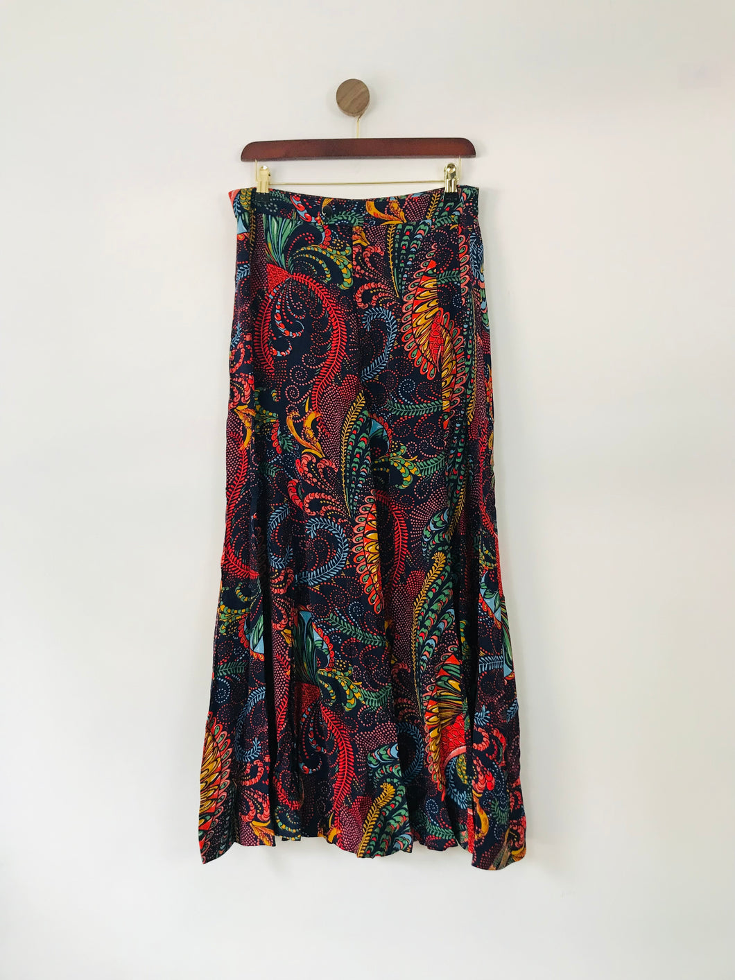 Anthropologie Women's Patterned Flared Palazzo Trousers | UK10 | Multicolour