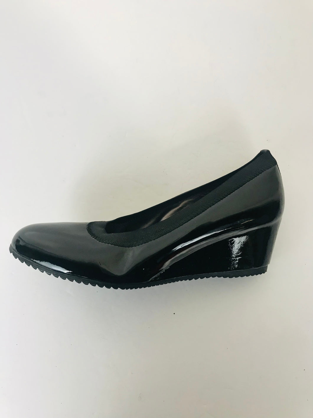 Aquatalia for Russel & Bromley Women's Patent Wedge Court Shoes | EU38.5 | Black