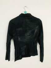 Load image into Gallery viewer, Zara Women’s Fitted Metallic Suede Style Jacket | UK8 | Black
