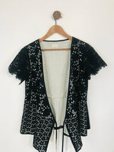 Load image into Gallery viewer, Phase Eight Women&#39;s Cotton Crochet Wrap Blouse | UK16 | Black
