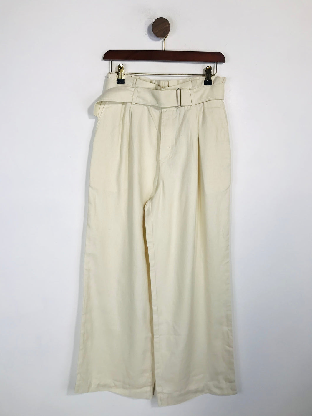 Uniqlo Women's Linen High Waist Casual Trousers | S UK8 | Yellow