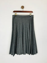 Load image into Gallery viewer, RJR. John Rocha Women&#39;s Pleated Glittery Silver A-Line Skirt | UK14 | Grey
