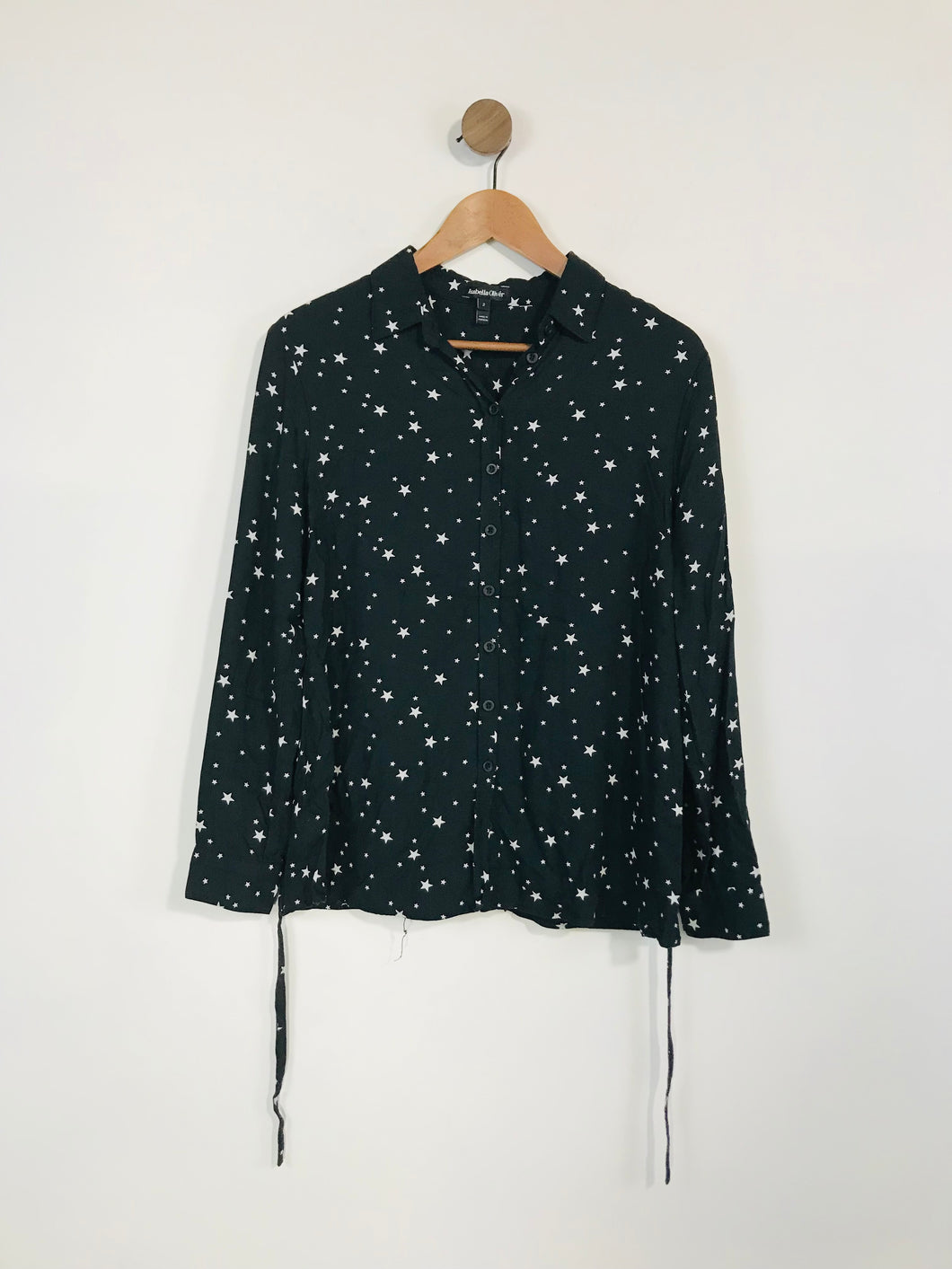 Isabella Oliver Women's Star Print Long Sleeve Button-Up Maternity Shirt | 2 UK10 | Black