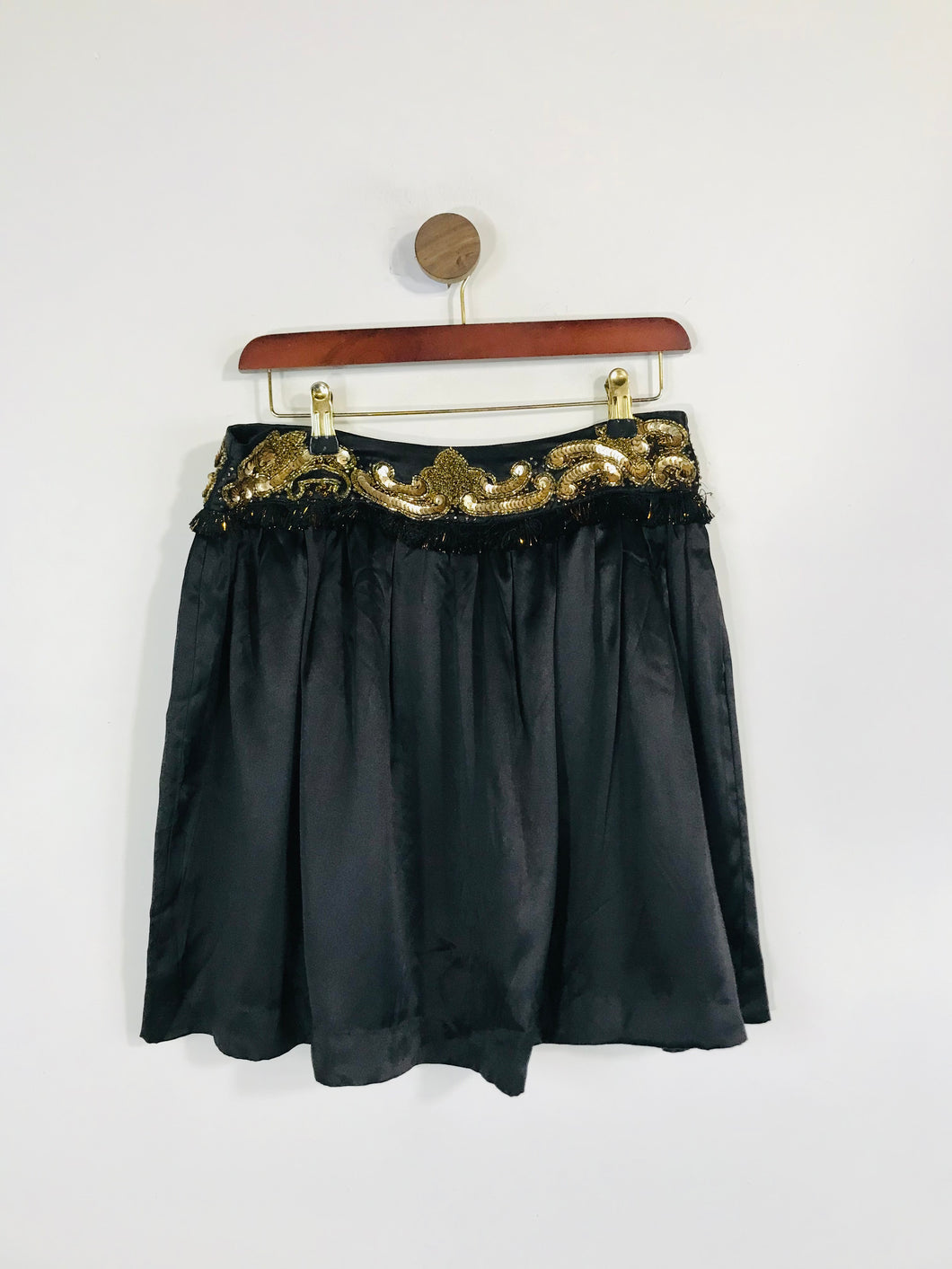 Manoush Women's Embroidered Mini Skirt | Eu40 UK12 | Black