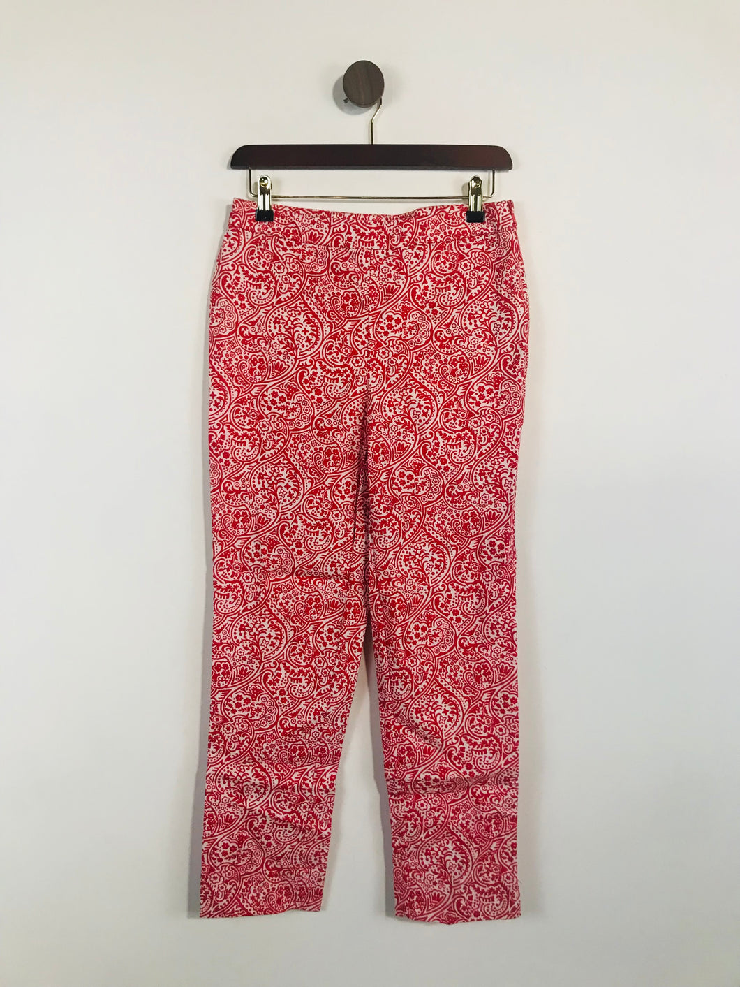 Boden Women's Cotton Floral Casual Trousers | UK10 | Red