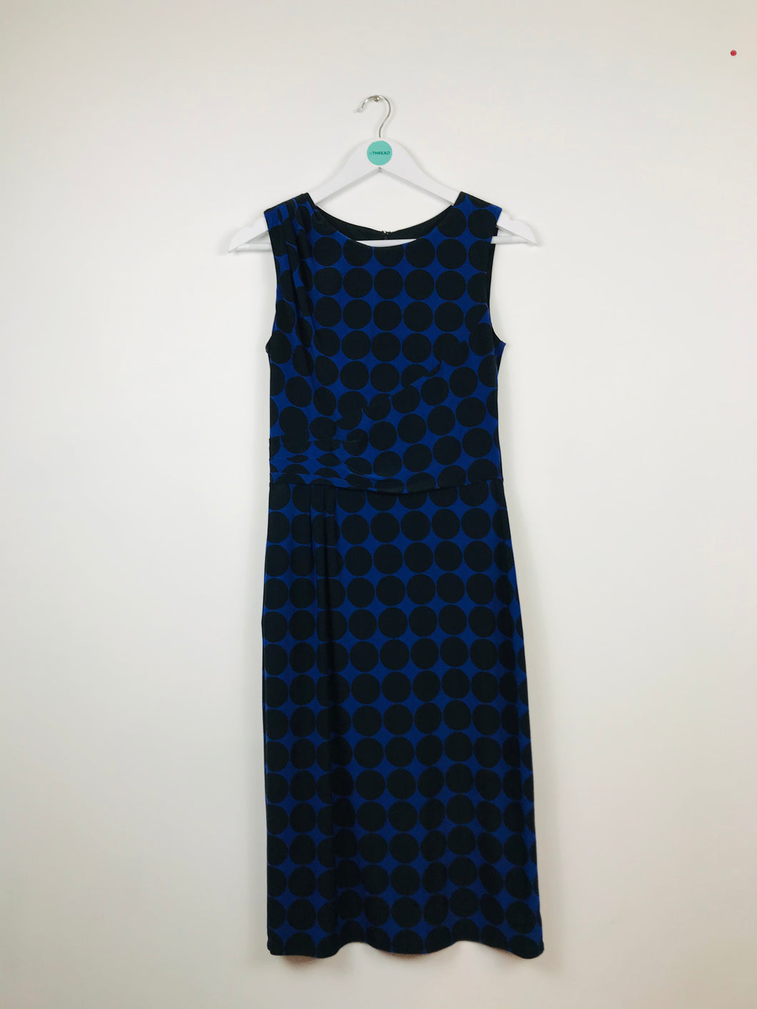 Phase Eight Womens Polka Dot Shift Midi Dress | UK10 | Blue