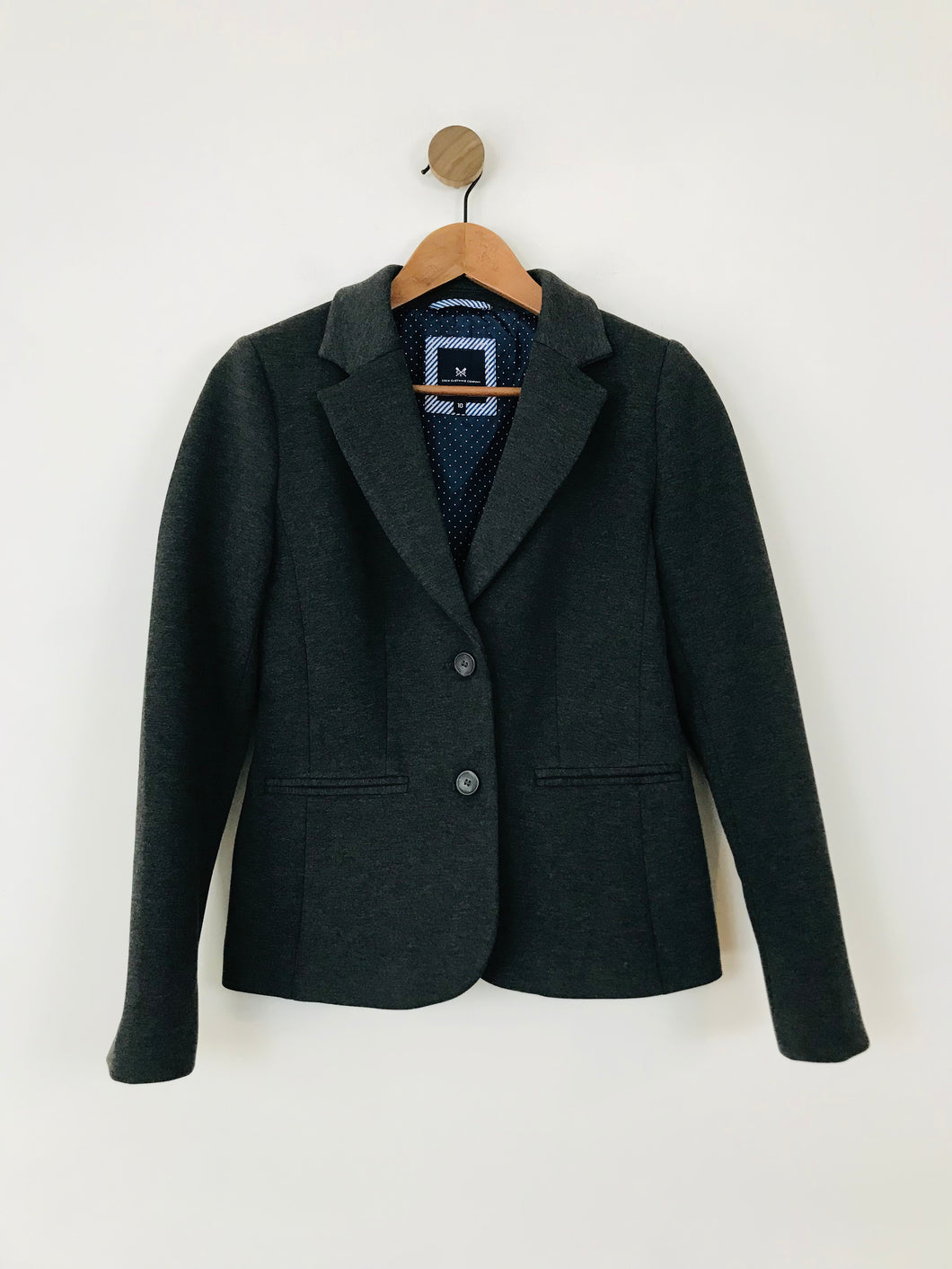 Crew Clothing Women's Fitted Jersey Blazer Jacket | UK10 | Grey