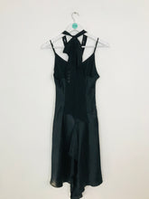 Load image into Gallery viewer, Patrizia Pepe Women’s 100% Silk Halter Neck Midi Shift Dress | UK 12 | Black
