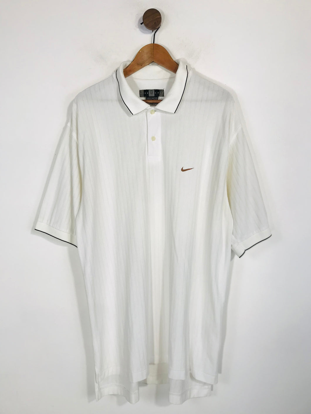 Nike Men's Striped Polo Shirt | XL | White