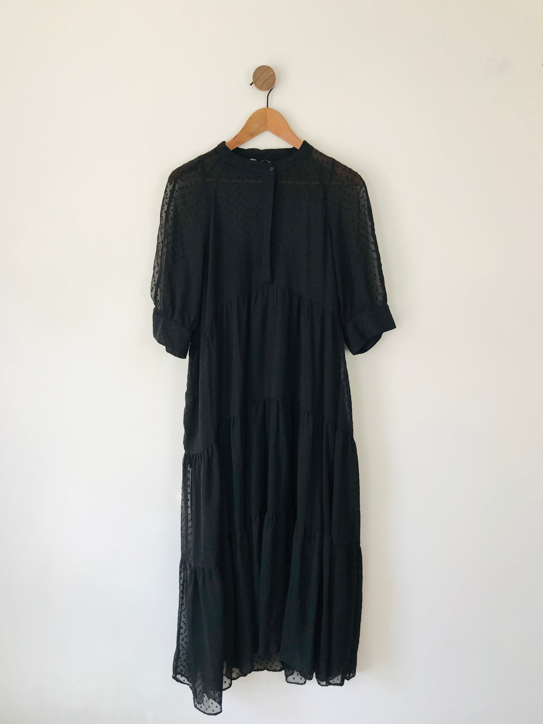 Zara Women’s Smock Puff Sleeve Dress | L UK14 | Black