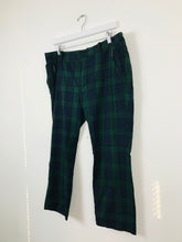 Load image into Gallery viewer, Zara Women’s Cropped Check Slim Tartan Trousers | XL | Green
