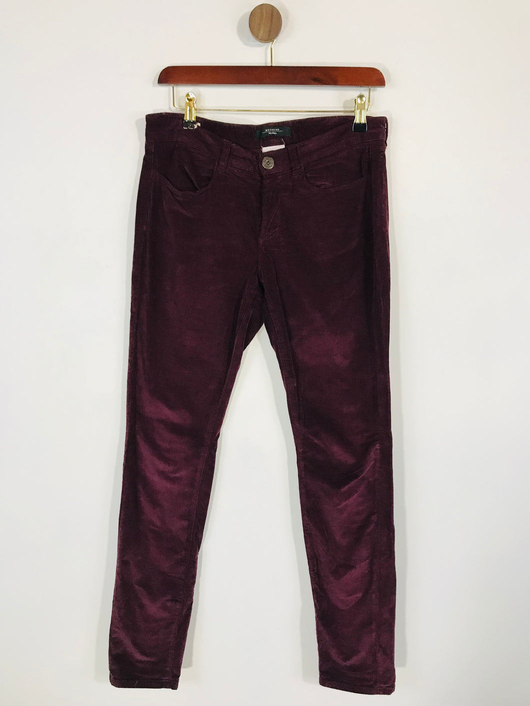 Weekend Max Mara Women's Skinny Corduroy Trousers | UK8 | Purple