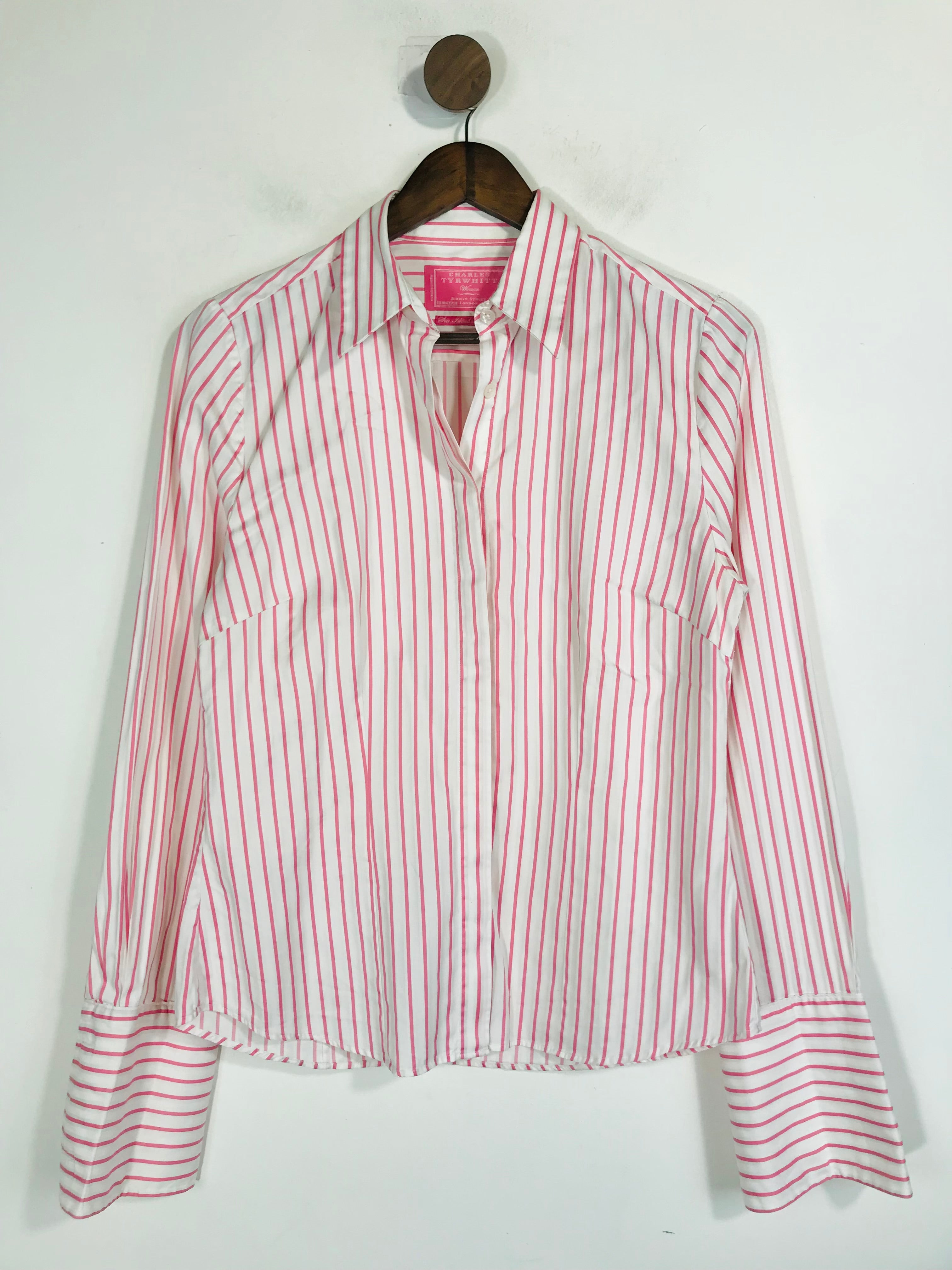 Charles Tyrwhitt Women's Striped Smart Button-Up Shirt UK12 Pink
