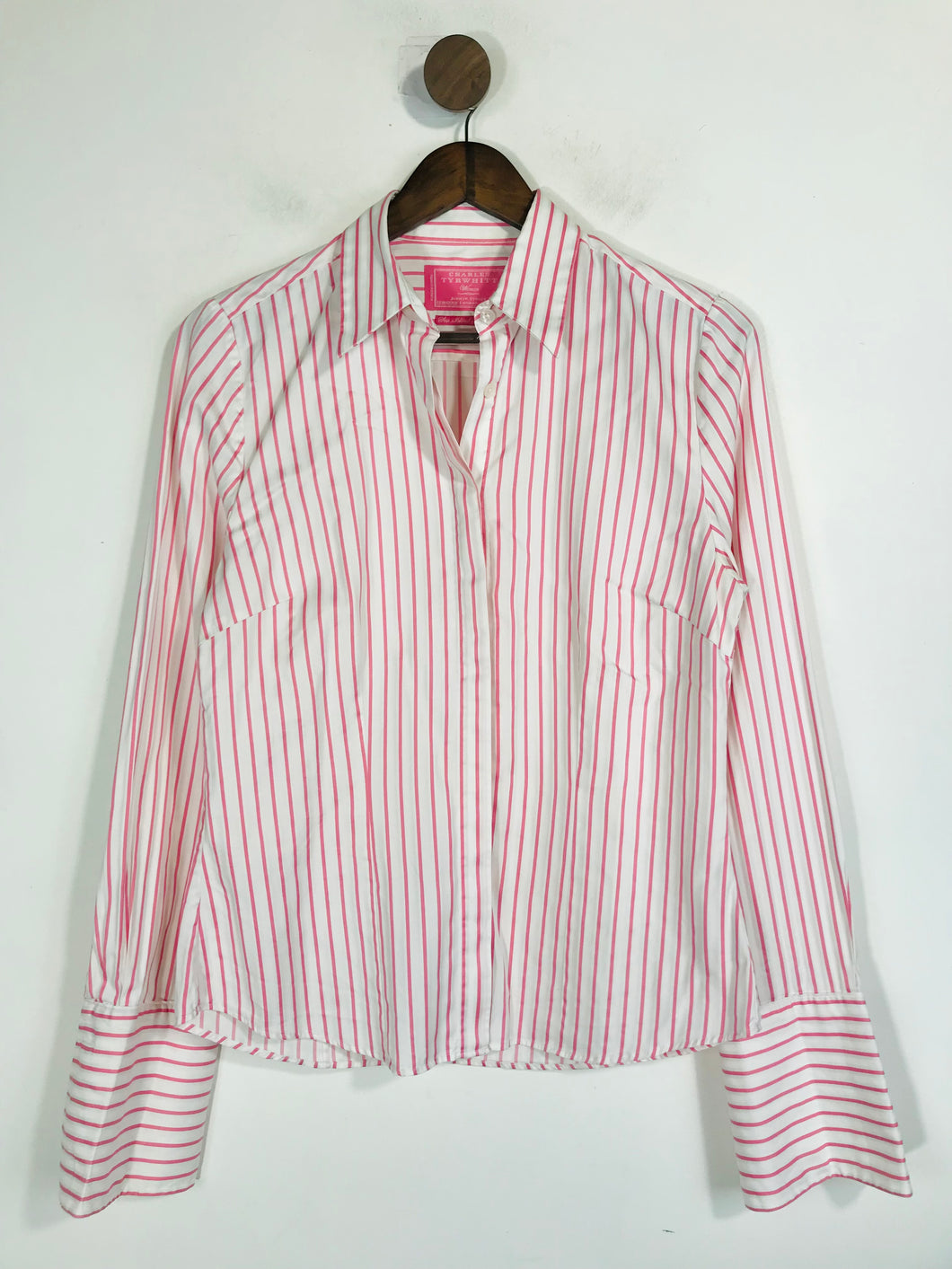 Charles Tyrwhitt Women's Striped Smart Button-Up Shirt | UK12 | Pink