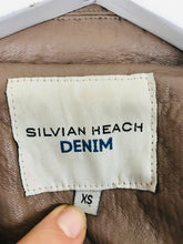 Load image into Gallery viewer, Silvian Heach Women’s Faux Leather Biker Jacket | XS UK6-8 | Brown
