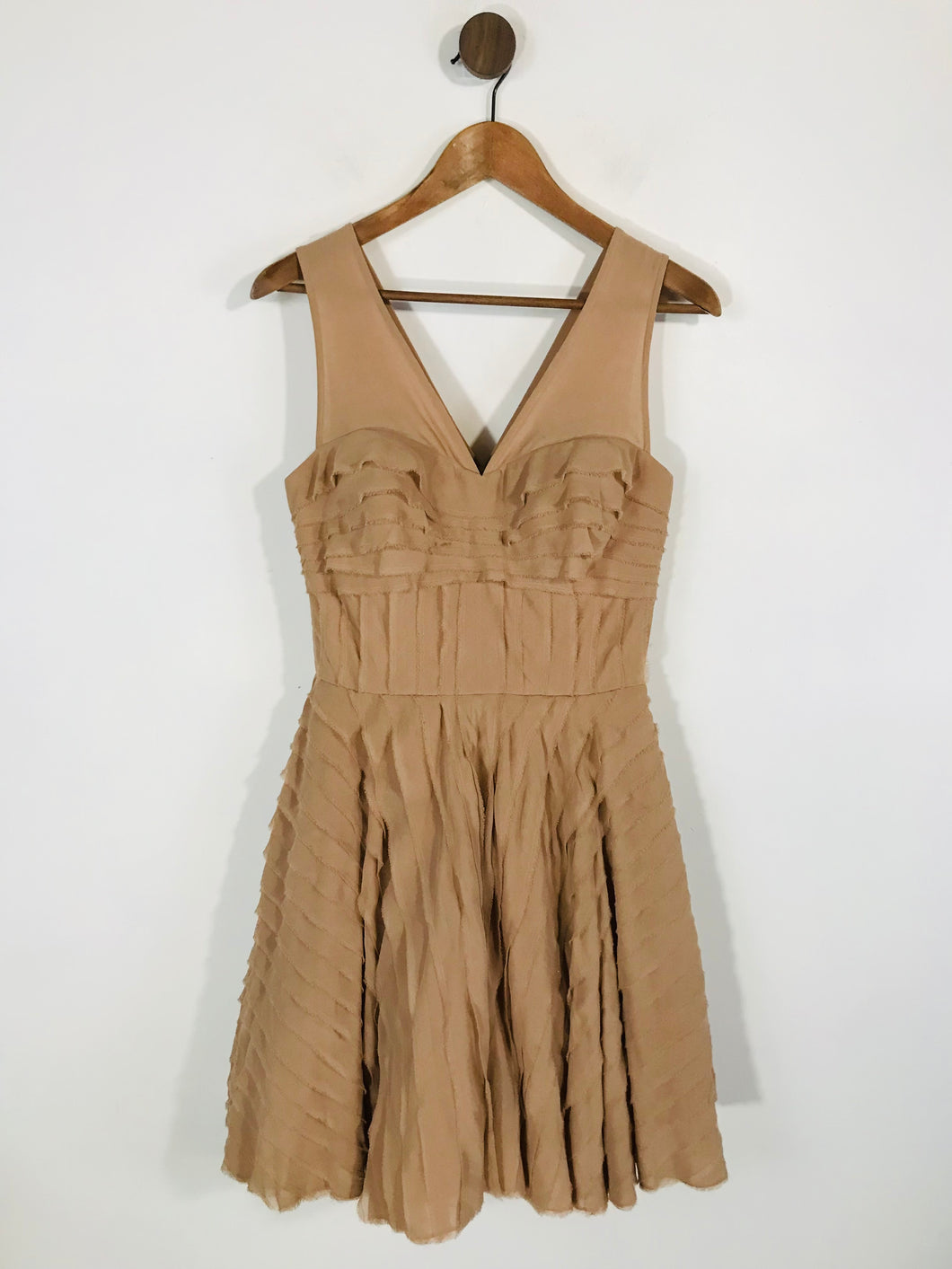 Ted Baker Women's Ruffle A-Line Dress | UK10 2 | Beige