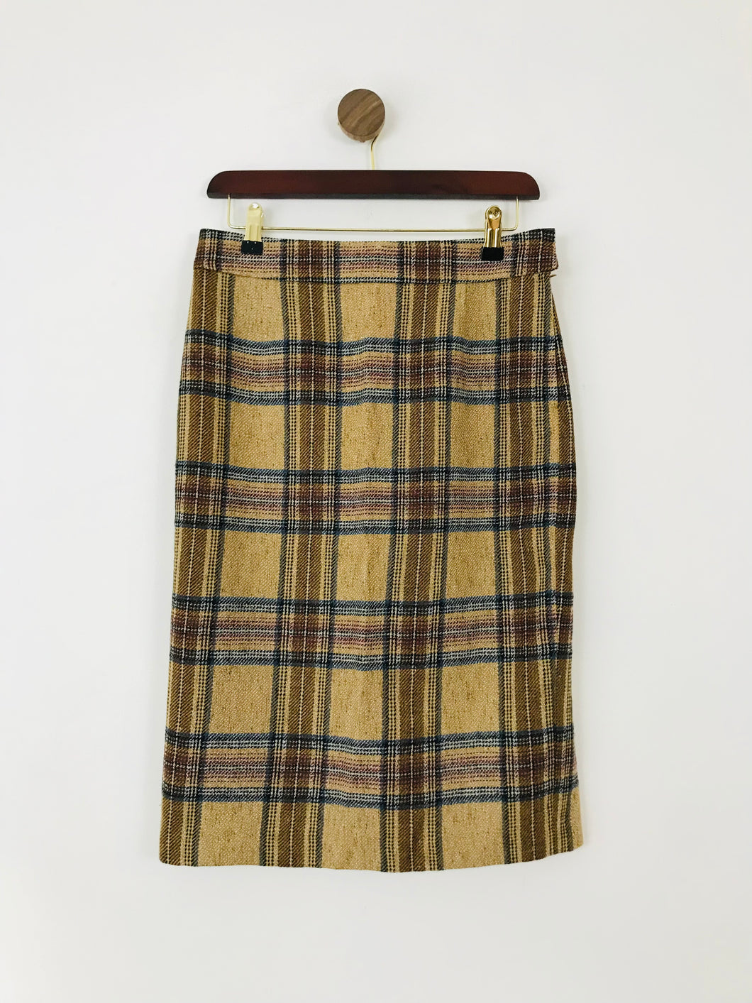 Jesire Women's Check Pencil Skirt | UK8 | Beige
