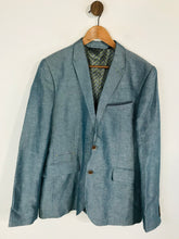 Load image into Gallery viewer, Ted Baker Men&#39;s Linen Check Gingham Blazer Jacket | 5 | Blue
