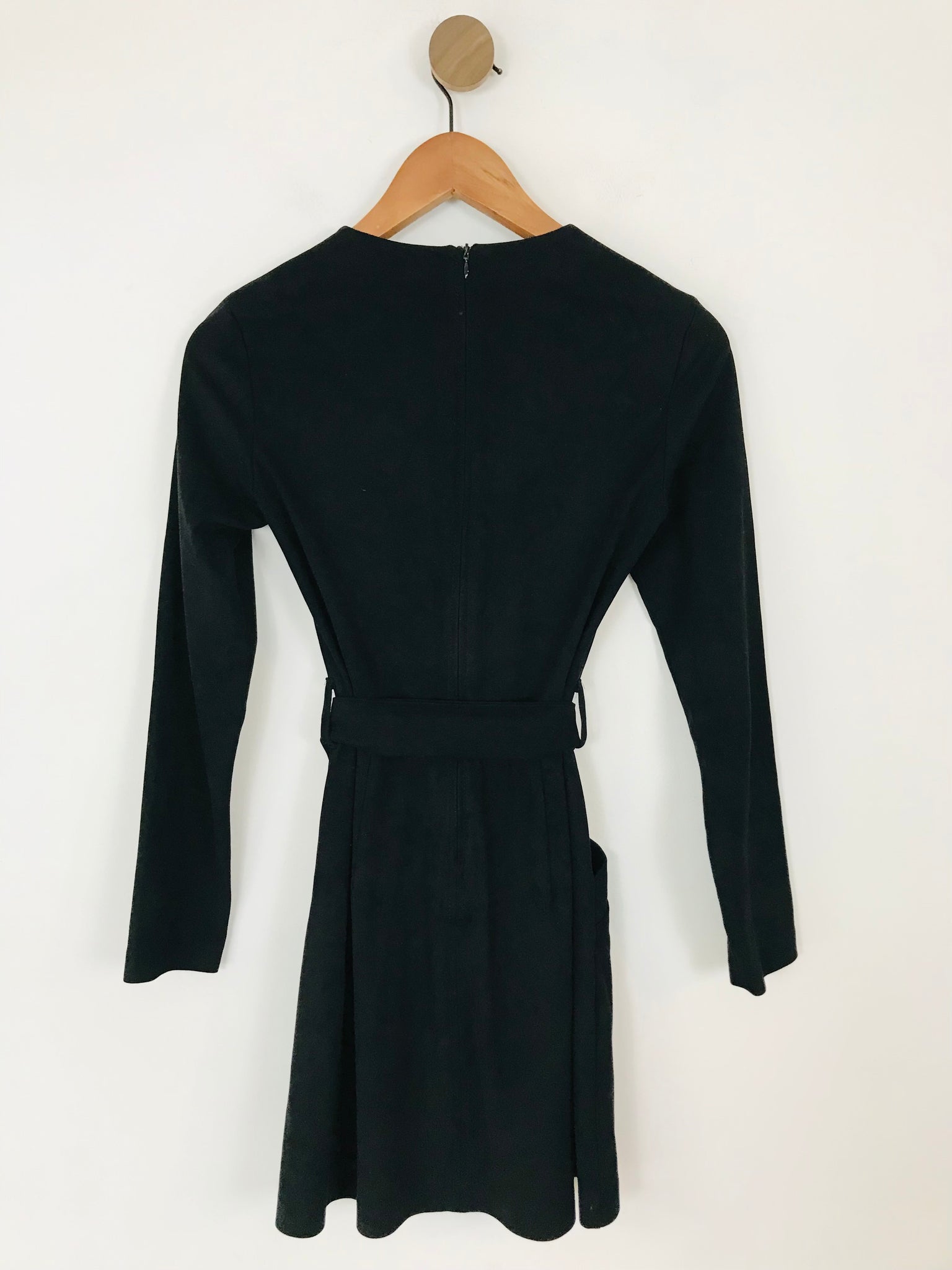 Zara Women's Faux Suede Long Sleeve A-Line Dress | XS UK6-8 | Black ReThread Zara Women's Faux Suede Long Sleeve A-Line Dress | XS UK6-8 | Black ReThread