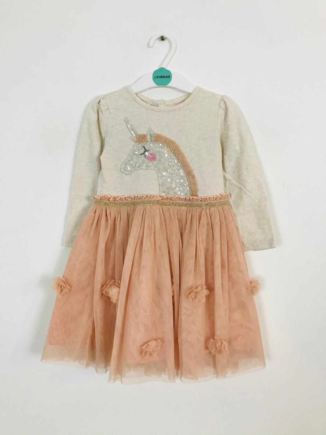 Monsoon Kid’s Unicorn Aline Dress | 12-18 Months | Pink