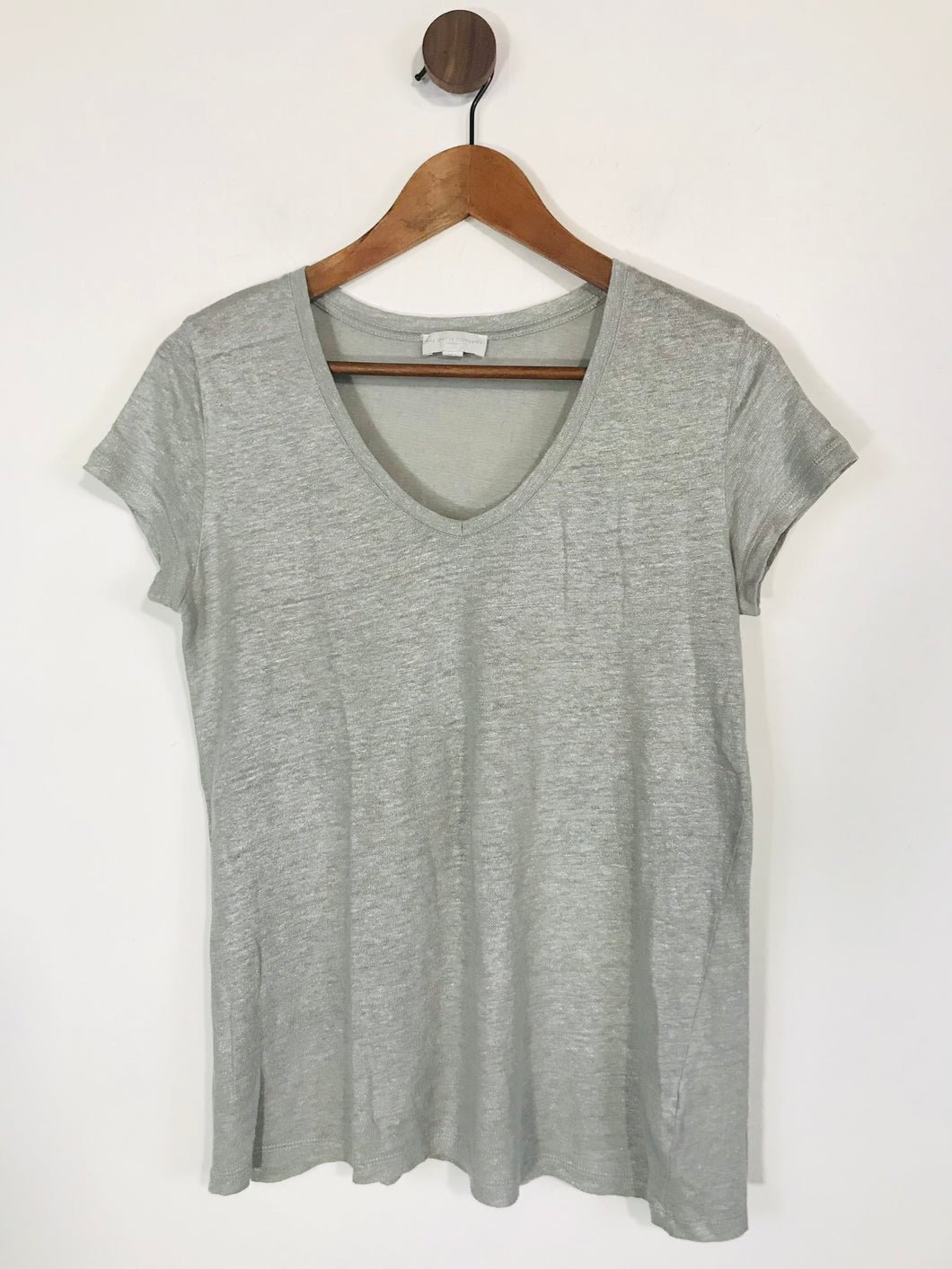 The White Company Women's V Neck T-Shirt | UK12 | Grey